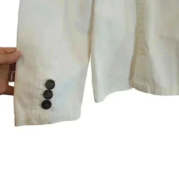 Eddie Bauer Women's Winter White Cotton Blazer Jacket NEW - Picture 11 of 11